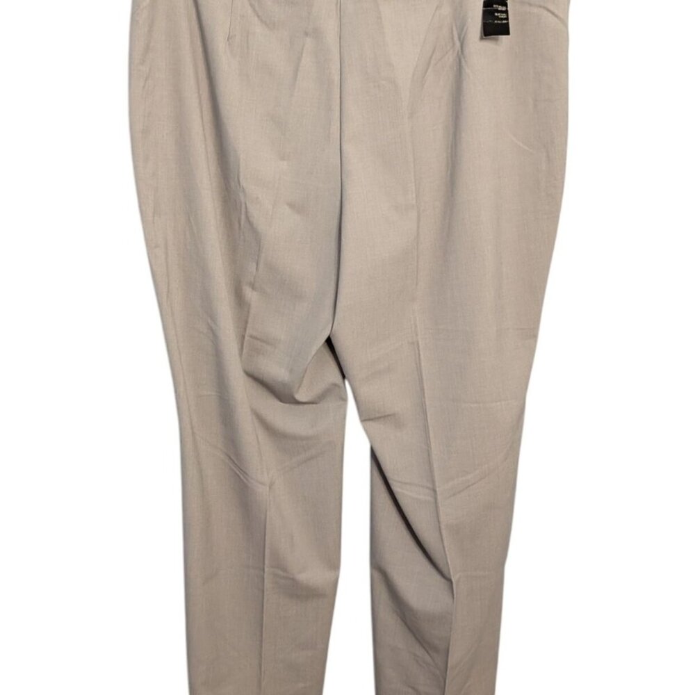 Jones New York Womens Modern Fit Stretch Pants 20W Light Gray Slim Thru Thigh